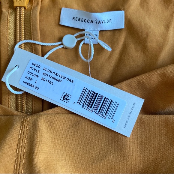 New Rebecca Taylor Slub Sateen Midi Dress - Picture 2 of 2